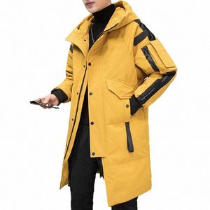 2021 jaqueta de inverno masculina para baixo fi grosso quente masculino puffer casaco de comprimento médio pato branco para baixo casual com capuz parkas roupas masculinas 52PB #