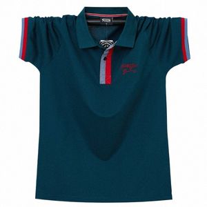 FI Summer Cott Polo Shirt Men Short Sleeve Buttt Collar Summer Slim Fit Shirt randig Streetwear Casual Male Polo Shirt I0VC#