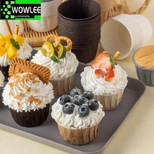 Moldes de cozimento 50 pcs muffin cupcake papel oilproof forro bandeja caso ferramentas de cozinha para bolos acessórios moldes