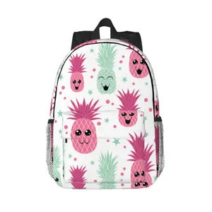 Zaino Sweet Pineapple Family Grande capacità Quaderno scolastico Moda Sport da viaggio regolabile impermeabile