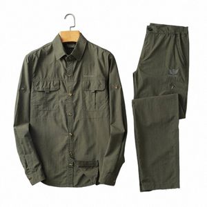 2022 Nuovo escursionismo militare tattico camicia da uomo vestito traspirante ad asciugatura rapida camicetta pantaloni cargo lavoro Camisa uomo camicie UV all'aperto f1se #