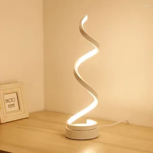 Table Lamps Modern Minimalist Curved Lamp Simple Bedroom Bedside Creative LED Eye Protection Reading Light For Home