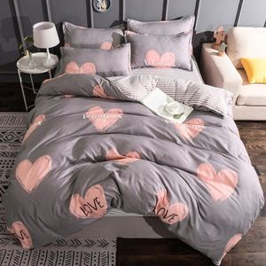 Geometric Winter Bedding Set Flannel Fleece Home Duvet Cover Set 4pcs Warm Bedclothes Pastoral Caroset Star Bed Linen Set276C