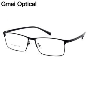 Gmei Óptica Homens Liga Óculos Armações para Óculos Templos Flexíveis Pernas IP Galvanoplastia Óculos Y7011 240313