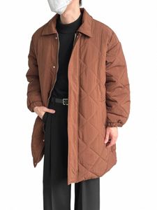 Mäns vinterjackor FI 2023 Ytterkläder Casual LG Thermal Parkas Cott Coats Solid Thick and Warm Brand Clothing B154 Z0RJ#