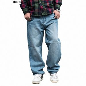 Jeans da uomo a gamba larga dalla vestibilità rilassata Pantaloni da uomo hip-hop larghi oversize in denim larghi Pantaloni da skateboard taglie forti da uomo Y2k Streetwear B1rk #