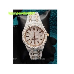 Best Price Quality Automatic Movement Mechanical Custom Hand Made DEF VVS Moissanite Diamond Iced Out Hip Hop Watch For WoMen