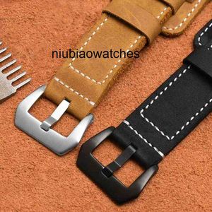 Mens Watches Fashion Luxury High Quality Watch Strap Thick Genuine Leather Band Wrist for 20mm 22mm 24mm 26mm Brown Black with Wristwatches Style