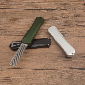 G3997 av högsta kvalitet High End Auto Tactical Comb D2 Satin Comb CNC Green Aviation Aluminium Handle Outdoor Camping Handing EDC Tools With Nylon Mantel