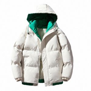 Mens Parka com capuz Windproof Winter Bubble Coat Masculino Streetwear Oversize Cott Acolchoado Jaqueta Acolchoada Casual Outwear Y2K Roupas N4IM #