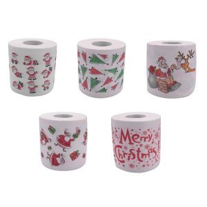 Seidenpapier, 5 Stile, Weihnachtsmann-Papierrolle, Seidenpapier, Handtücher, Weihnachtsdekoration, Weihnachten, Weihnachtsmann, Büro, Zimmer, Toilettenpapier, 5 Rollen