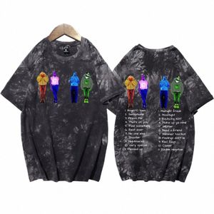 chris Brown Rapper Hip Hop Music Shirts Tie Dye Harajuku Round Neck Short Sleeve T-Shirt Fans Gift E1cH#