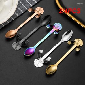 Spoons 2/4PCS Stainless Steel Versatile Dog Coffee Cute Stylish Adds A Fun Touch To Your Drinks Christmas Trendy Dessert Spoon