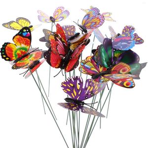 Garden Decorations 50 Pcs Artificial Butterfly Cuttings Outdoor Flower Beds Indoor Yard Stakes Pvc Simulation