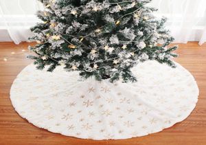 Frohe Weihnachten Pailletten Schneeflocke Weihnachtsbaum Plüsch Rock Silber Gold Schneeflocke Baum Rock Urlaub Party Weihnachtsdekoration Ho8735404