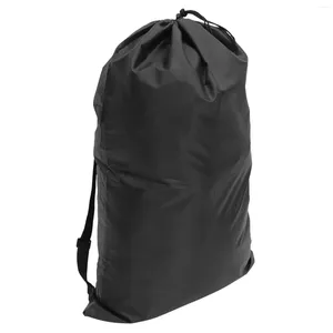 Laundry Bags Heavy Duty Backpack Bag Camping Travel Large Clothing Storage (black) For Sports Dorm Polyester Organizer