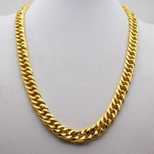 Sargent łańcuch-lord złoto tuhao złoto super grube złoto platowany podwójny naszyjnik z podwójnym klamrą.
