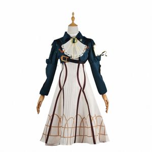 viola Evergarden Costume Cosplay Anime Cosplay Violet Evergarden Princ Maid Dr Abiti per Halen Carnival Party u9uK #