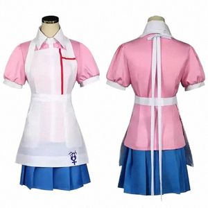 Mikan Tsumiki Cosplay Costume Anime Danganrpa Women Dr Maid Uniform Full Set Halen LG Wig Carnival Clothes F4JH#