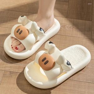 Pantofole Simpatici animali Pantofola da casa 2024 Donna Cartoon Mucca Cane Cucciolo Sandalo Divertente Infradito Donna Estate Morbida Spiaggia Antiscivolo Scarpe da casa