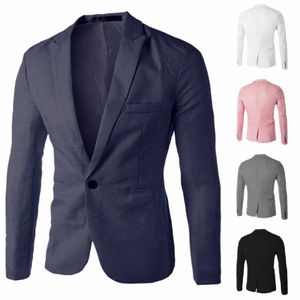 Мужские формальные пиджаки Busin Uniform Work Blazer Tops Solid Regular Slim Fit Белый свадебный костюм для мужчин Blazer Jacket Y7ef #