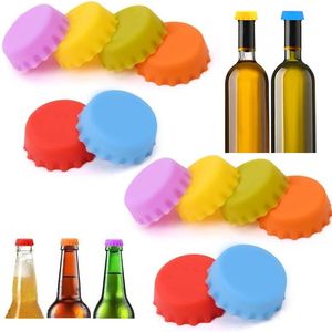 Silikon Drinkware Lid Beer Bottle Caps Silica-Gel Wine Bottles Stopper Candy Färgade smaksättningsflaskstoppare T9I002597