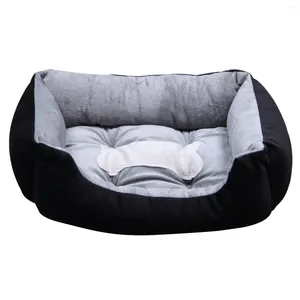 犬のアパレル特別な豪華な洗えるペット子犬猫ベッドクッションソフトマット暖かいバスケットカラー：黒サイズ：xxs