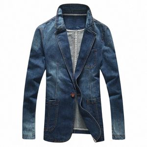 nice Nice Tide Men Slim Fit Denim Jacket Suit Men Spring Fi Brand Men Blazer Trend Jeans Suits Casual Suit Jean Jacket d7sZ#
