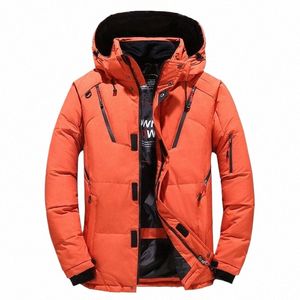 winter Men Down Jackets Warm Hooded Thick Jacket Mens Waterproof Solid Coat Casual Fi High Quality Thermal Parka Coat Men T3Y6#