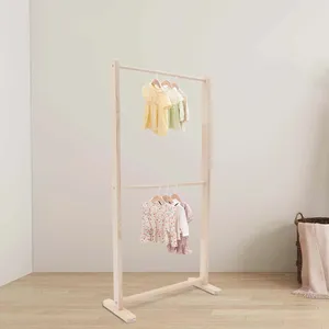 Hangers Wooden Children Garment Clothes Hanging Rack Armoire Display Stand Retail Stores Closet Pet Cloth Organizer Clothing Rail Holder