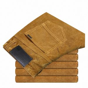 2023 جديد عالي الجودة Busin Men Men's Jeanstraight Corduroy Corduroy Pants تنفس السراويل غير الرسمية x45r#