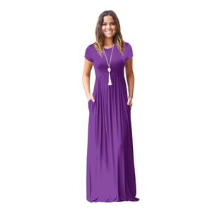 Luxuskleider Sommerkleider für Frauen Mode böhmische Kurzarm -Kleid Frauen Feste Farbe hoher Taille Schlanker Fit schauen unterhalb der Kniedesignerinnen Frauen Kleidung