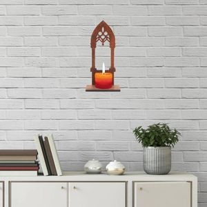 Kerzenhalter, Halter für den Schreibtisch, Vintage-Ständer, Stumpenkerzen, dekoratives Herzstück aus Holz