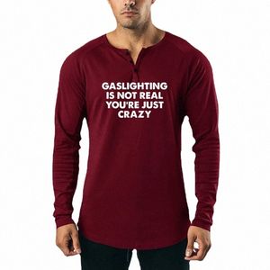 秋のコット通気性LGスリーブTシャツメンズランニングスポーツバットVネックプルオーバージムフィットボディービルTシャツ00YW＃