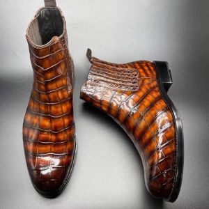 Designer homens moda causal lucy bnboots chue chegada homens crobncodile leathebnr sapatos masculinos bellbny pele cbnolor esfregando orangbne bbnrown