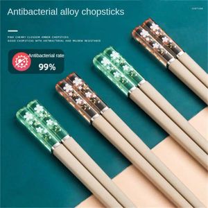 Chopsticks Mildew Reapplicable One-piece Molding Family Alloy Amber Grade Tableware General Anti-slip Corrosion Resistance
