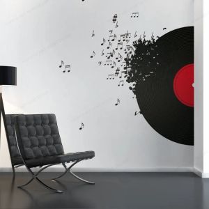 Aufkleber Record Blowing Music Wandtattoo Musikdekoration Musik Wandaufkleber Vinyl Home Wall Decor JH393