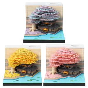 Calendário de mesa 3d em miniatura, bloco de notas, papel esculpido, calendário, iluminação bonita, decoração de mesa para aniversários