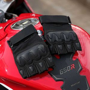 Tactical Gloves Summer Motorcycle Breathable Fingerless MTB GYM Biker Motocross Protection Moto Equipement YQ240328