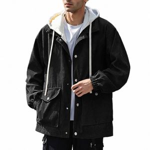 2023 New Fi Felpa con cappuccio per uomo Felpe monopetto con cuciture larghe con giacca cardigan da baseball Pocket Boy D5l3 #