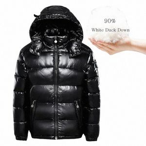 Erkek% 90 Beyaz Ördek Aşağı Ceket Düz Renk Su Geçirmez Kırpmak Sıcak Kapüşonlu Katlar Fi Gevşek Kar Rüzgar Dergisi UNISEX PARKAS U7X0#