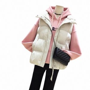 Vänd ner kragebrödet Short All-Match Parkas Korean Fi Vintage Clothes Grunge Vest Puffer Jacket dragkedja Högklassiga rockar Y7me#