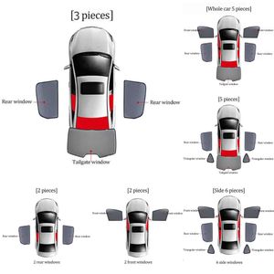 Uppgradering för säte Ateca 2016-2022 Magnetbil Sunshade Shield Front Windshield Mesh Frame Curtain Baksidan Fönster Sun Shade Visor