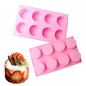 Baking Moulds 1 Pc 8 Holes Cupcake Mold Silicone DIY Round Shape Mini Muffin Cake 3D Handmade Jelly Pudding Decoration Tool