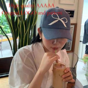 Korean Niche Designer's Bow Embroidered Pattern Denim Duckbill Cap, Children's Face Revealing, Small and Sweet Baseball Cap