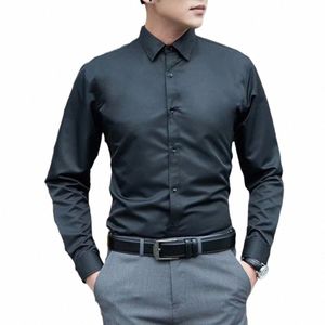 Camisas e blusas formais masculinas, camisas e blusas de cor sólida, manga lg, slim, casual, camisa de festa, roupas superiores, roupas masculinas a9ue #