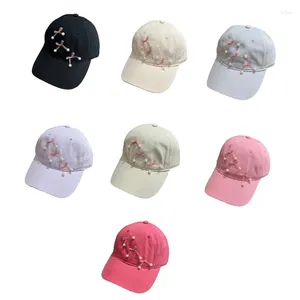 Bonés de bola InsStyle Sweet Baseball Hat Peaked Lovely Bowknot Sun Summer Sport