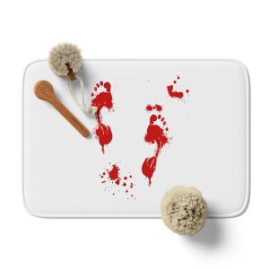 Mats Aertemisi Bloody Footprints Halloween Decoration Bath Mat med Non Slip Base Absorbent Super Mysig flanellgolvmatta