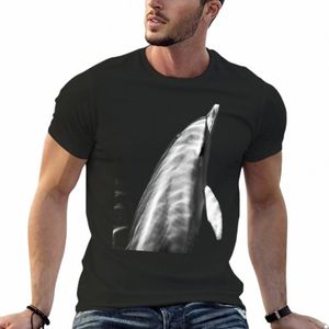 delfini in bianco e nero T-shirt tees anime vestiti pianura maglietta oversize da uomo I2N3 #