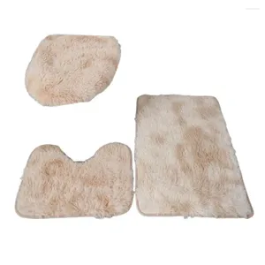 Bath Mats Warm Bathroom Rug Pads Luxurious 3-piece Set With Super Soft Microfiber Non-slip Rubber Backing Machine Washable